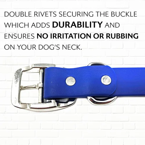 Miniatura 6 de Collar impermeable para perro con anillo central resistente Collar para perros pequeños, medianos, grandes o XL, Azul Azul / Patchwork