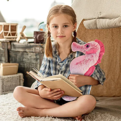 Miniatura 7 de DolliBu - Peluche de caballito de mar rosa, súper suave, lindo animal de peluche para niños y adultos, adorable juguete de regalo para niñas