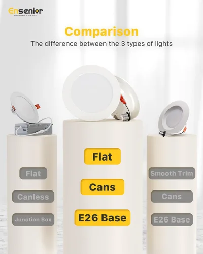 Miniatura 7 de Ensenior Paquete de 4 luces LED de 4 pulgadas, iluminación empotrable LED regulable, temperatura de color ajustable 5CCT (2700K-5000K), 7W = 77W