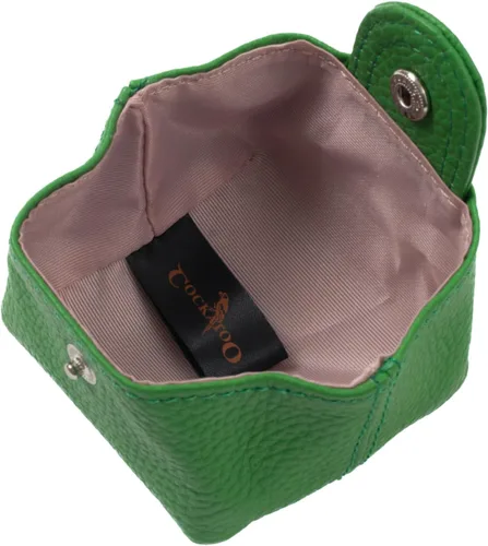 Miniatura 56 de Cockatoo Monedero de cuero genuino para cambio, mini billetera con bolsillo a presión para hombres y mujeres, Rojo (Aurora Red), Casual