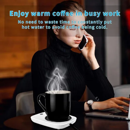 Miniatura 5 de Misby Calentador de taza de café, calentador de tazas para uso de escritorio con apagado automático, calentador de café por inducción por gravedad