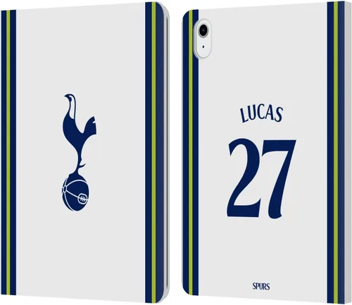 Miniatura 17 de Head Case Designs Officially Licensed Tottenham Hotspur F.C. Cristian Romero 2022/23 Players Home Kit Leather Wallet Case Compatible with Apple iPad
