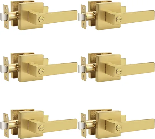 Miniatura 111 de Probrico Paquete de 4 manijas de puerta simuladas en negro mate, manijas interiores que no giran, manijas reversibles resistentes para interiores