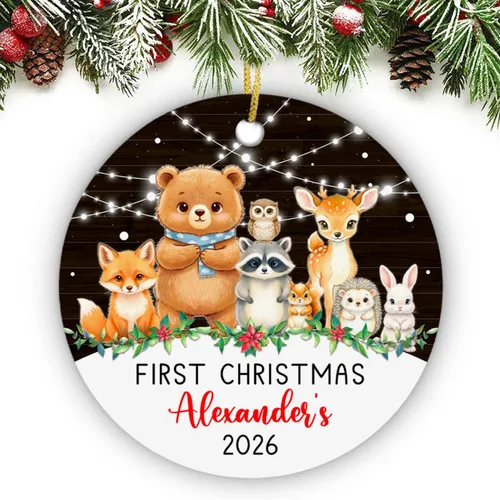 Miniatura 8 de Adorno personalizado de segunda Navidad de pingüino bebé 2026, regalo de decoración de pingüino bebé para bebés recién nacidos, nombre personalizado