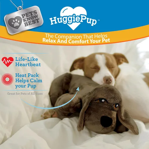 Miniatura 2 de Pets Know Best presents HuggiePup - Juguete de ayuda conductual para cachorros, ideal para entrenamiento de jaulas, latidos cardíacos pulsantes