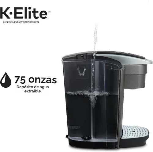 Miniatura 13 de Keurig Cafetera K-Elite, cafetera de vainas K-Cup de una sola porción, con capacidad de café helado, pizarra cepillada Brushed Slate
