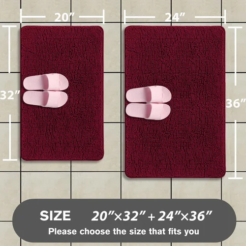 Miniatura 662 de Alfombra de baño pequeña de 12 x 18 pulgadas, lavable y absorbente, antideslizante, alfombra de baño de felpilla gruesa y suave para baño, ducha