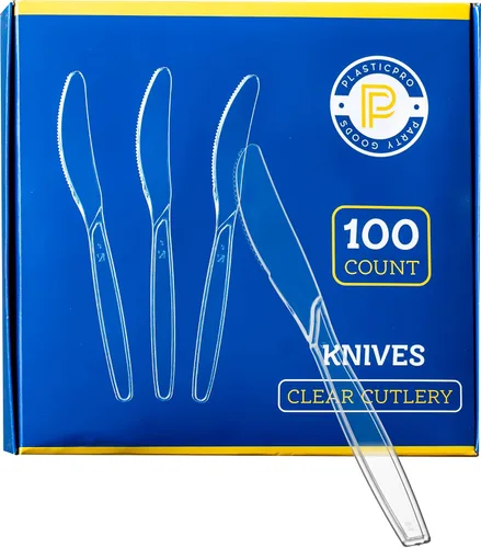 Miniatura 12 de Plasticpro Cubiertos desechables de plástico transparente, utensilios desechables pesados, 100 unidades (cucharas de sopa)