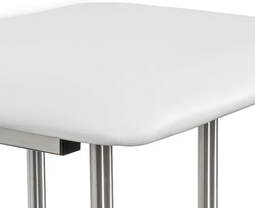 Miniatura 9 de Seachrome Asiento de ducha plegable de 24 x 15 pulgadas con cojín acolchado blanco para montaje en pared con patas, cumple con ADA
