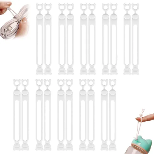 Miniatura 22 de Organizador de cables de datos, organizador de auriculares de silicona actualizado 2025, organizador de cables, bridas de cables de silicona
