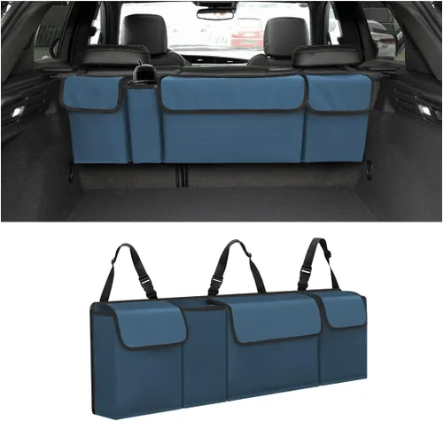 Miniatura 11 de AUCELI Organizador de Maletero para Auto, Organizador Colgante Grande para Asiento Trasero con Correas Ajustables, Bolsa de Carga Plegable