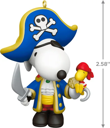 Miniatura 5 de Adorno navideño colgante de Hallmark Keepsake 2023, Snoopy de Peanuts en el punto de mira, Snoopy pirata, regalos para fanáticos de Peanuts