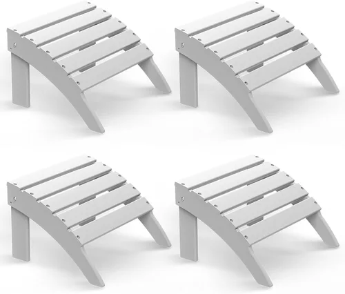 Miniatura 22 de Briopaws Otomana Adirondack plegable, silla Adirondack de polietileno de alta densidad resistente a la intemperie, reposapiés de plástico para Blanco