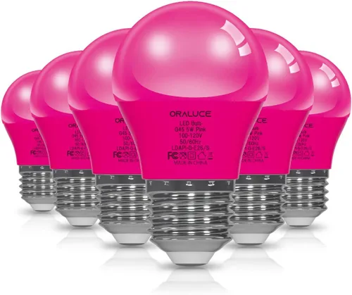 ORALUCE Bombilla de porche rosa equivalente a 40 W, bombillas LED A15 para decoración e iluminación de fiestas de Halloween, Navidad, bombilla de