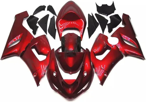 US STOCK Carenado rojo apto para Kawasaki Ninja 2005 2006 ZX6R 636 ZX-6R inyección ABS plásticos posventa carrocería marco 05 06 f.rojo