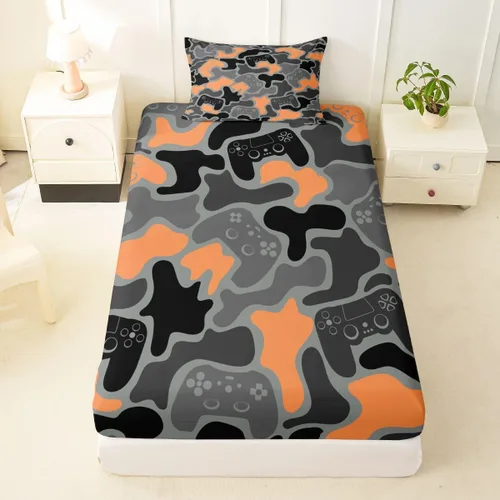 Miniatura 7 de Erosebridal Camouflage Sheets for Boys Girls Game Console Fitted Sheet,3D Gamer Controller Kids Bedding Sets Army Camo Bed Sets Twin 2 Piece