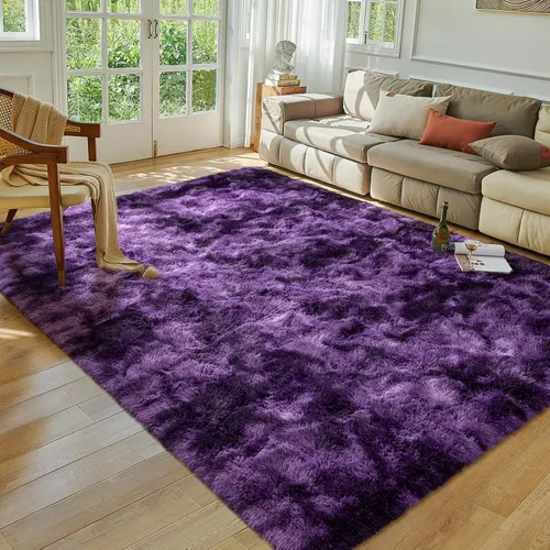 Miniatura 11 de Alfombra de área Softlife para sala de estar, alfombra lanuda mullida y esponjosa de 6 x 9 pies en color azul para dormitorio de niñas y niños, Azul