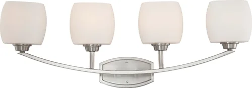 Miniatura 6 de Nuvo Lighting 60/4191 - Cúpula empotrada pequeña de helio con vidrio satinado, ubicación húmeda CUL, níquel cepillado