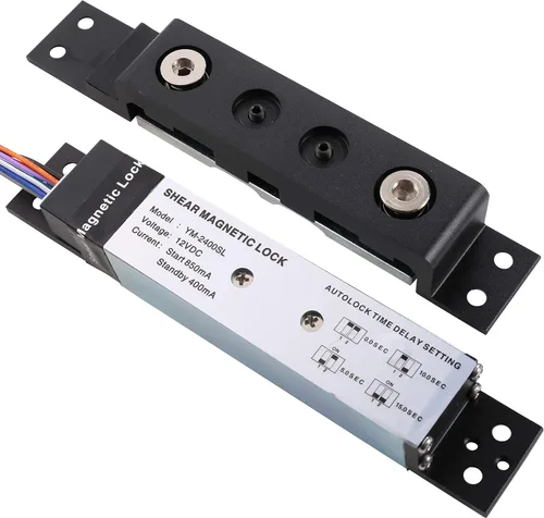 Miniatura 6 de UHPPOTE 2600lb Holding Force 12VDC Voltaje Eléctrico Esquileo Cerradura Magnética Montaje Oculto con Sensor Estático de Puerta Carcasa de aluminio