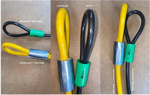 Miniatura 8 de Vascer Cable de seguridad antirrobo de acero galvanizado trenzado de alta resistencia comercial con extremos en bucle.