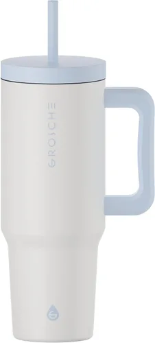 Miniatura 23 de GROSCHE ASPEN - Vaso térmico de 32 onzas con asa y pajita, aislamiento extremo, diseño elegante, construido para durar, vaso aislado de acero