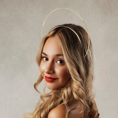 Miniatura 3 de FOMIYES Tocado dorado para boda de ángel, accesorios de material metálico para mujer