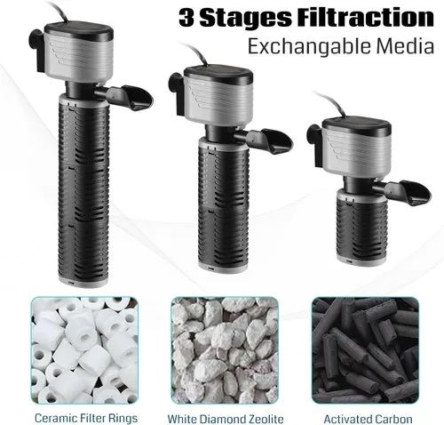 Miniatura 2 de XpertMatic - Filtro de acuario de 45 W, filtro sumergible para tanque de peces bomba de agua para tanques de peces de hasta 220 galones, filtro