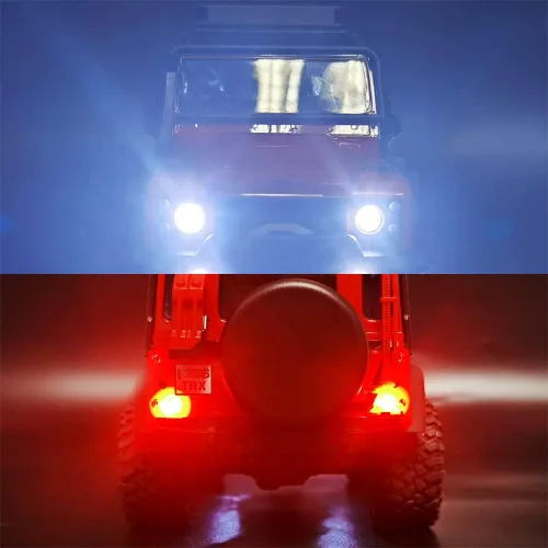 Miniatura 9 de RCHUBAM Luces LED delanteras y traseras para faros delanteros y traseros para 1/18 TRX4-M Defender RC Crawler