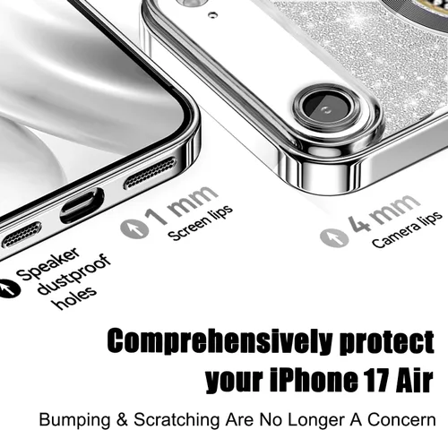 Miniatura 395 de Misscase Funda magnética con purpurina para iPhone 11 compatible con MagSafe, protección completa, delgada, a prueba de golpes, antiarañazos