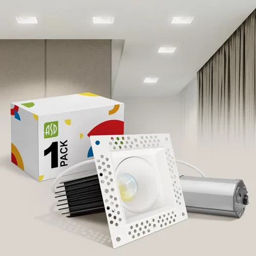 Miniatura 13 de ASD - Lámpara de techo empotrable LED sin bordes de 2 pulgadas, descendente sin lata con caja de conexiones, 5CCT seleccionable 2700K-5000K, 8W 636