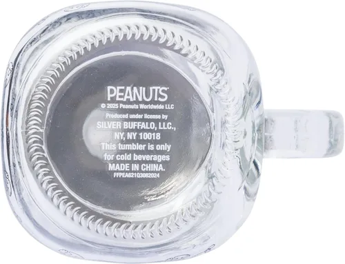Miniatura 5 de Silver Buffalo Peanuts Snoopy - Tarro de cristal con tapa y pajita, 21 onzas