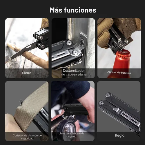 Miniatura 9 de NEXTORCH PIONEER - Multiherramientas 14 en 1 de tamaño completo, juego de multiherramientas versátil con tijeras, alicates de punta, clip