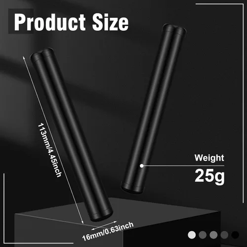 Miniatura 2 de Amylove 5 piezas de estuche pequeño y lindo de metal de aluminio impermeable de metal para bolso, bolsillo, viaje, 4.5 pulgadas (negro)