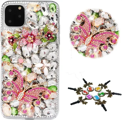 Miniatura 33 de Sparkle - Funda para teléfono compatible con Samsung Galaxy A12, elegante, hecha a mano en 3D, diseño de diamantes de imitación, diseño de diamantes
