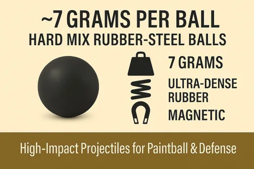 Miniatura 2 de 20 bolas de acero de goma de mezcla dura de alta calidad, bolas de paintballs para entrenamiento de tiro, pistolas de defensa personal y de defensa