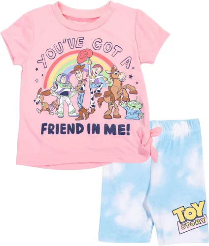 Miniatura 5 de Disney Lion King Toy Story Moana Simba Nala Jessie Woody - Conjunto de camiseta y pantalones cortos de bicicleta para niñas