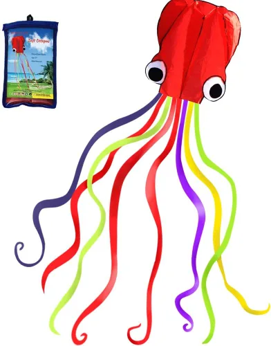 Miniatura 10 de Hengda Kite Soft Octopus Kite Series, Beautiful Kite with Long Colorful Tail for Kids and Adults, Easy to Fly Beach Kites, Excellent Outdoor