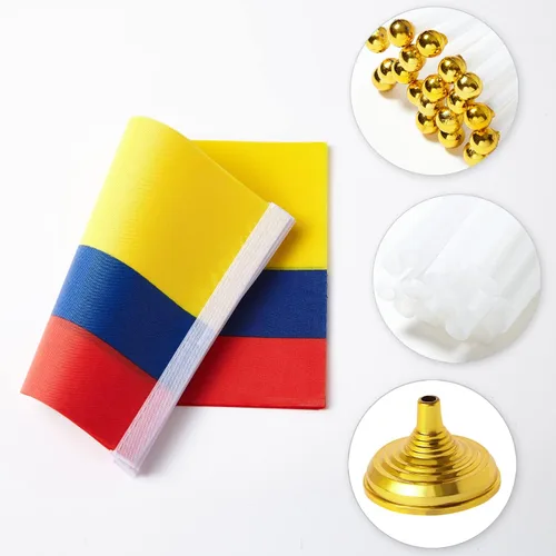 Miniatura 3 de ZXvZYT Bandera de Colombia - Bandera colombiana de escritorio, pequeñas banderas de mesa colombianas para oficina con base de soporte (12 unidades)