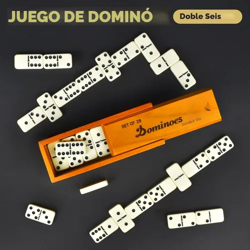 Miniatura 2 de Queensell Juego de dominó para adultos – Dominó – Juegos de mesa clásicos, juegos familiares de dominó dobles 6 para niños y adultos – Juego