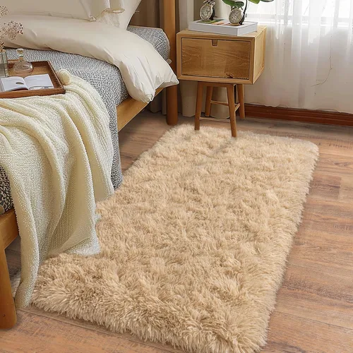Miniatura 56 de Alfombras suaves para pasillos de dormitorio, nuevas, con parte inferior antideslizante mejorada, de 2 x 3, alfombra esponjosa y peluda verde