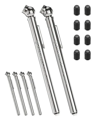 Miniatura 8 de ETENWOLF Juego de medidor de presión de neumáticos tipo lápiz de 2 piezas (10-50 PSI, 20-120 PSI) con 16 tapas de neumáticos calibradas según ANSI