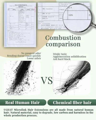 Miniatura 5 de Ugeat - Extensiones de cabello humano con microanillo, 14 pulgadas, extensiones de cabello Remy con microcuentas de 1 gm/hebra, 50 gms, extensiones
