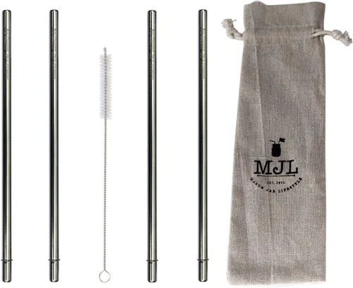 Miniatura 11 de Pajitas cortas y seguras de acero inoxidable para batidos, pajitas rectas reutilizables de metal para tarros de media pinta de masón, tazas de café