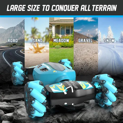 Miniatura 8 de Auto de acrobacias RC con detección de gestos para niños de 8 a 12 años, juguete de regalo para niños, control remoto 4WD, rotación de 360°