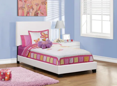 Miniatura 7 de Monarch specialties , Cama, aspecto de cuero, plata, individual plateado