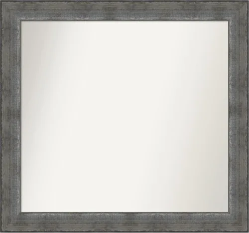 Miniatura 112 de Amanti Art Espejo de baño plateado para sobre el fregadero, 24 x 24 pulgadas, espejo cuadrado de peltre forjado a medida, marco de madera casual