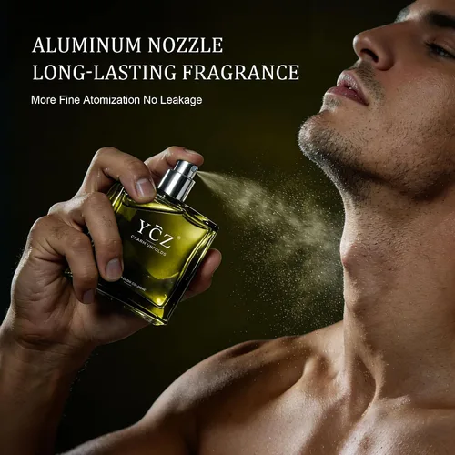 Miniatura 4 de Ycz AMBER GLOW Colonia para hombre, fragancia aromática cítrica con bergamota, manzana nítida y notas cálidas de madera, Eau de Parfum de 1.7 onzas
