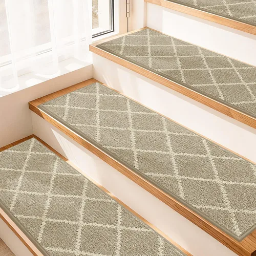 COSY HOMEER Peldaños de escalera para peldaños de madera de 9 x 28 pulgadas, alfombras antideslizantes, pelar y pegar para interiores para niños,