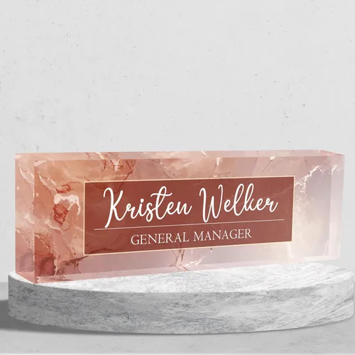 Miniatura 19 de Placa de nombre de escritorio personalizada, placas de identificación de vidrio acrílico personalizadas para escritorios, placa de identificación
