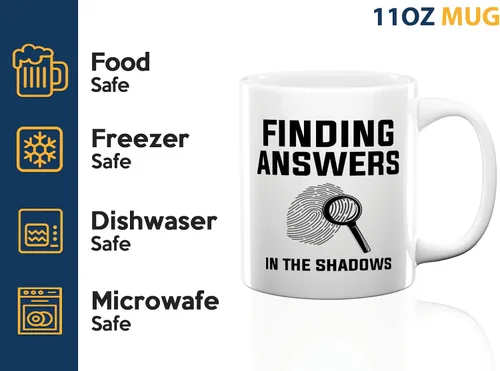 Miniatura 4 de Taza de café de detective de 11 oz blanco - Encontrar respuestas en - Oficial de policía Patrulla policía Detective Sheriff Police Enforcement